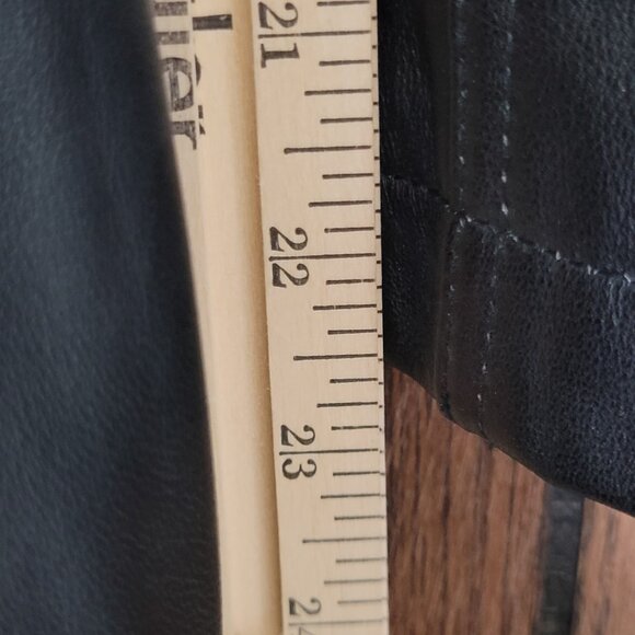 Wilsons Leather Pelle Women XL Black Full Zip Leather Jacket Moto Biker Vintage - Picture 7 of 14